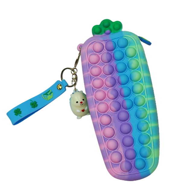 Estuche De Papelería Con Burbujas De Empuje, Bolsa Creativa De Zanahoria, Juguete Sensorial Antiestrés, Caja Organizadora De Almacenamiento De Lápices Para Chico Y Niño matsuzay HA038153-00