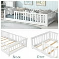 thumbnail image 6 of Twin Floor Bed with Fence for Kids, Solid Pine Wood Montessori Bed Frame with Guardrails and Slats System, Playhouse Design Platform Bed for Children Bedroom, Without Door, Easy Assemble,White, 6 of 8