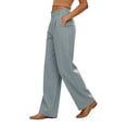 thumbnail image 5 of Mifsaly Womens Wide Leg Dress Pants High Waisted Pleated Trousers Elegant Business Casual Office Work Outfits with Pockets Gray,XXL, 5 of 5