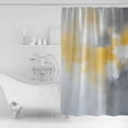 thumbnail image 4 of 54x78 Inch Shower Curtain Decorative Yellow Grey Bathtub Bath Curtains Fabric Waterproof Bathroom Decor Geometric Modern Oil Painting Artwork Small Stall Shower Curtain Set with 12 Hooks, 4 of 6