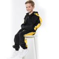 thumbnail image 3 of Kids Unisex Contrast Panelled Black & Yellow Tracksuit, 3 of 5