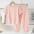thumbnail image 2 of Fsqjgq Girls Size 7 Clothes Fashion Girls Clothes Outfits Children's Pajamas Summer Air Conditioning Suit Cotton Boys' Home Wear Girls Thin Casual Top Pants Clothing Sets Baby Girl Outfits Size 120, 2 of 3