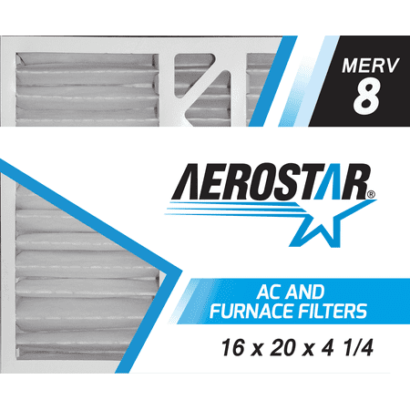 

Aerostar 16x20x4 1/4 MERV 8 Carrier Replacement Pleated Air Filter 16x20x4 1/4 Box of 2
