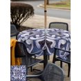 thumbnail image 6 of Square Outdoor Tablecloth with Umbrella Hole Blue Purple Boho Outside Table Cloth Waterproof Patio Table Cover Vintage Abstract Flowers Zipper Tablecloths for Picnic Party Camping 54x54 Inch, 6 of 8