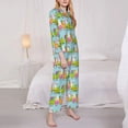 thumbnail image 3 of Rateoe bunnies and chicks on a train Pattern Womens Pajamas Set Long Sleeve Sleepwear Button Down Nightwear Soft Cotton Pj Lounge Sets-Medium, 3 of 7