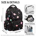 thumbnail image 5 of FUIALDOLG Watercolor Galaxy & Celestial Pattern Compartments School Bag for Hiking Daily, Multi-Pocket Large Capacity 600D Polyester Multi-pocket Bookbag, 5 of 9