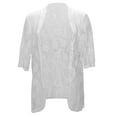 thumbnail image 5 of BODOAO Women's 3/4 Sleeve Open Front Cropped Lace Cardigan Summer Lightweight Hollow Out Knit Shrug Women's Autumn Patterned Lace Hollow Lace Solid Color Five Quarter Sleeved Cardigan White 5Xl, 5 of 6