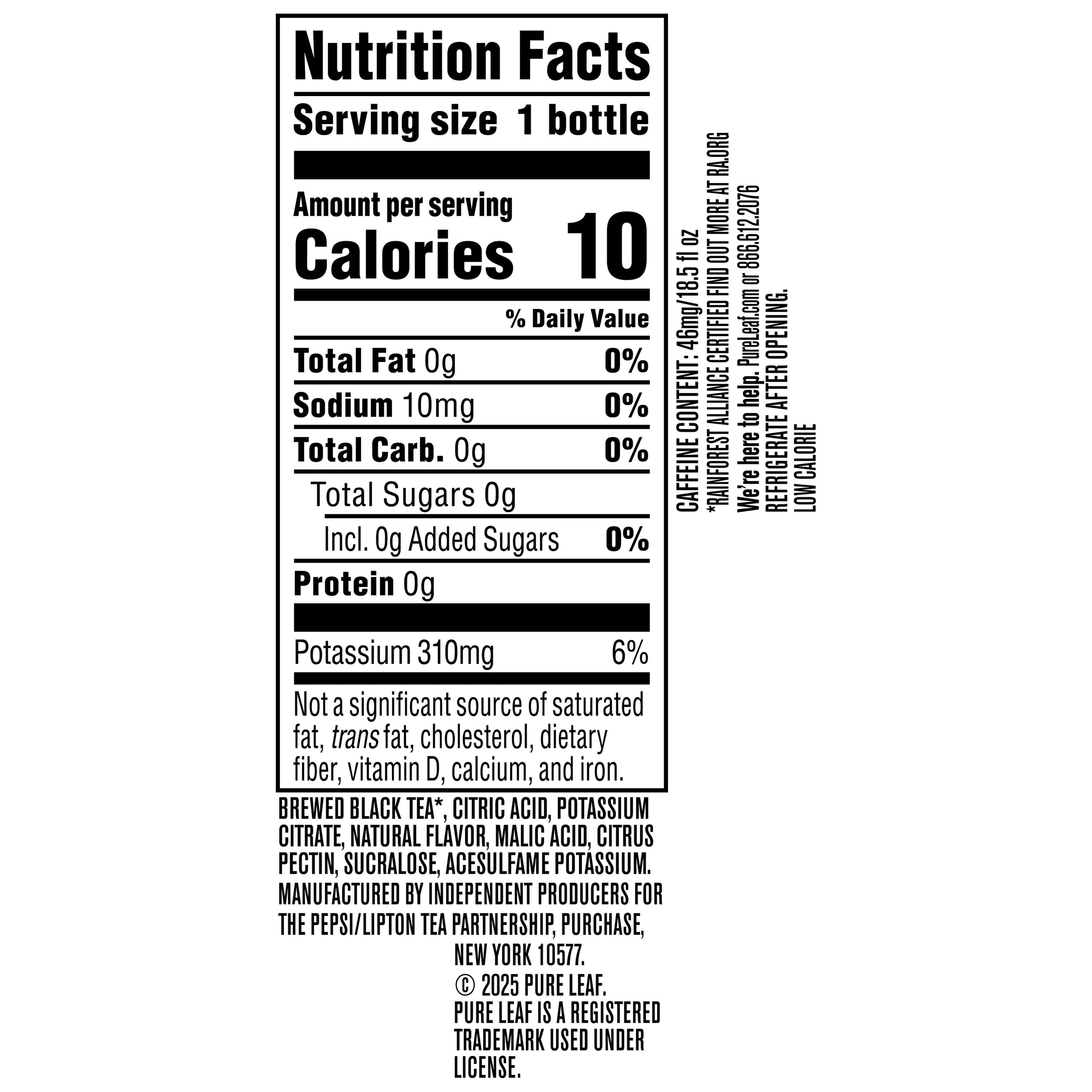(2 pack) Pure Leaf Diet Lemon Real Brewed Iced Tea 18.5 oz Bottle