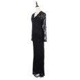 thumbnail image 3 of Women's Floral Lace Long Sleeve Maxi Evening Gown Bridal Gothic Halloween Dress, 3 of 5