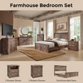 thumbnail image 7 of wow97e Farmhouse 26" Tall Nightstand with Charging Station, 3 Drawers Dresser for Bedroom, Wood Rustic End Table w/Roman Column for Bedroom, Living Room, 7 of 7