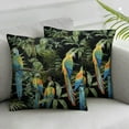 thumbnail image 2 of COMIO 2-Piece Short Plush Pillowcase Set, Zipper Closure, Watercolor Parrots Tropical Leaves Design, Home Decoration White, 2 of 6