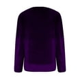 thumbnail image 5 of JURANMO Women Elegant Velvet Tops Cowl Neck Drape Ruched Long Sleeve Shirts Dressy Casual Blouse Fashion Fall T Shirt Purple XXL, 5 of 7
