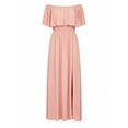 thumbnail image 6 of Stamzod Long Dresses for Wedding Guest Summer Off The Shoulder Boho Beach Dress Flowy Side Split Party Maxi Dresses Pink-1 L, 6 of 9