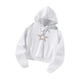 thumbnail image 4 of Sudadera con capucha informal para mujer, sudadera con capucha deportiva, estampado de estrellas, manga larga blanca, con cordón, sudadera con capucha S, 4 of 8