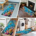 thumbnail image 5 of Runner Rug 2'x6', Ocean Sea Turtle Washable Non-Slip Hallway Runner Rugs, Blue Coastal Fish Coral Jellyfish Marine Life Bedside Rugs Floor Mats Carpet Runners for Kitchen Bathroom Laundry Room, 5 of 8