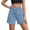 Dark Blue, variant on Womens High Waisted Loose Fit Cut-off Shorts Frayed Hem Denim Style Shorts Casual Summer Vacation Everyday Wear Bottoms