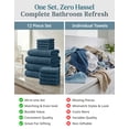 thumbnail image 5 of Casa Platino 12 Piece Towel Set, 4 Bath Towels 30x60 inch, 4 Hand Towels & 4 Washcloths, Highly Absorbent Cotton Towels for Bathroom - Steel Blue, 5 of 8
