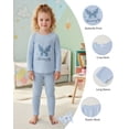 thumbnail image 6 of 3 Months Baby Girls Clothes 6 Months Girls 3 Pack Fall Winter Outfits Infant Girl Long Sleeve Top Pants 6PCS Clothing Set Blue, 6 of 6