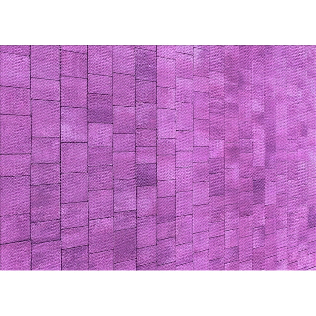 Ahgly Company Machine Washable Indoor Rectangle Transitional Bright Neon Pink Purple Area Rugs, 3' x 5'