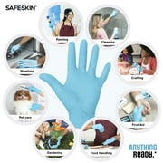 SAFESKIN Nitrile Disposable Gloves in 4 Packs of 50/200 Total, Medium Duty, Large Size, Powder Free - For Food Handling, First Aid, Cleaning, Gardening, Crafting - Premium Medical Exam Gloves