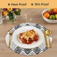 thumbnail image 4 of Black Grey Boho Flowers Round 13 Inch Placemats Set of 8, Modern Luxurious Geometric Floral HeatResistant Non Slip Place Mats for Dining Table, Wipeable Braided Kitchen Table Mats for Housewarming, 4 of 9