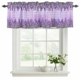 thumbnail image 2 of Purple Lavender Valances for Windows, Decorative Rod Pocket Window Valance Curtains, Spring Watercolor Wildflowers Plant Plaid Short Curtain Drapes for Kitchen/Living Room, 2 Panels, 60" W x 18" L, 2 of 8