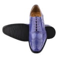 thumbnail image 2 of LIBERTYZENO Mens Purple Leather Oxford Dress Shoes Hornback Print Male, 2 of 8