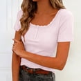 thumbnail image 2 of QGJZVUNL Womens Summer Tank Tops with Built In Bras Casual Short Sleeve Ribbed Knit Shirts Size M, 2 of 7