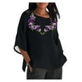 thumbnail image 2 of Blouses pour Femmes, Mode Décontractée Alzheimer Manches 3/4 Imprimé Coton Ample, 2 of 4