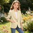 thumbnail image 6 of CPNG Girls' Cropped Blazer Casual and Elegant Loose Suit Jacket Kids School Uniform Lightweight Slim Fit Jacket, 6 of 8