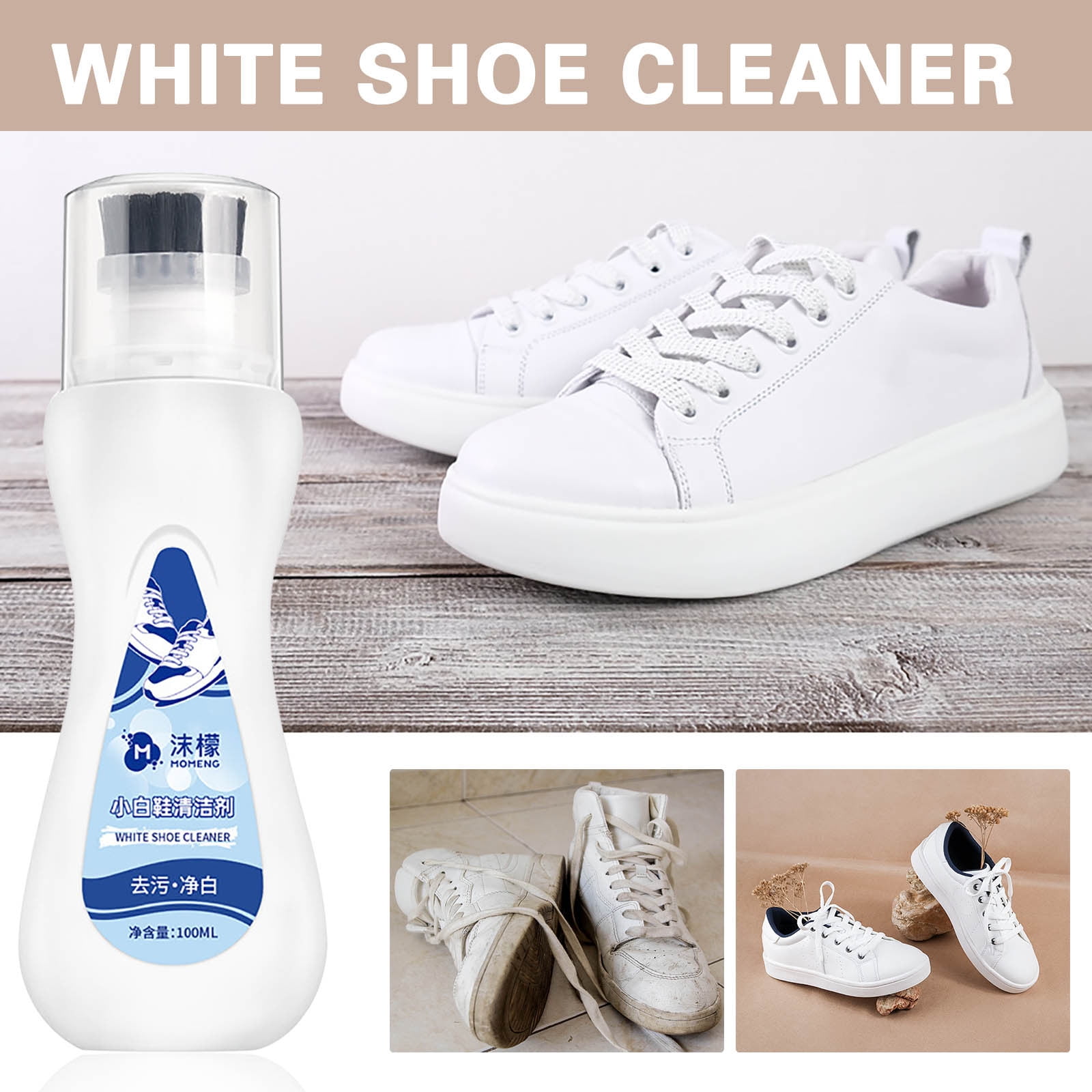AURIGATE Super White Shoe Whitener Instant Cleaner for Sneakers with