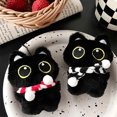 thumbnail image 6 of Cute Black Cat Squeaky Plush Doll Keychain Soft Stuffed Kitten Doll Keyring Lovely School Bag Pendant Decoration Couple Gifts, 6 of 10