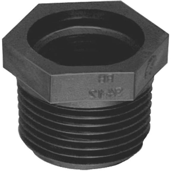 GREEN LEAF RB10-12P Reducing Pipe Bushing, 1 x 1/2 in, MPT x FPT, Black