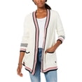 thumbnail image 1 of Tommy Hilfiger Womens Mixed Knit Cardigan Sweater, White, X-Large, 1 of 1