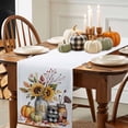 thumbnail image 3 of Thanksgiving Sunflower Table Runner, Autumn Thanksgiving Kitchen Dining Table Decoration for Home Party Decor 13x108 Inches, 3 of 9