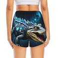 thumbnail image 2 of Lsque Starry Sky Colorful Crocodile Printed Women's Running Shorts with Liner Pockets,Elastic Quick Dry Workout Athletic Gym Yoga Shorts,Womens High Waist Shorts-XX-Large, 2 of 9
