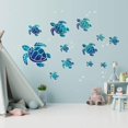 thumbnail image 3 of 12 piezas de pegatinas de pared tortuga marina azul CHAO decorativas para habitación de niños, 3 of 5