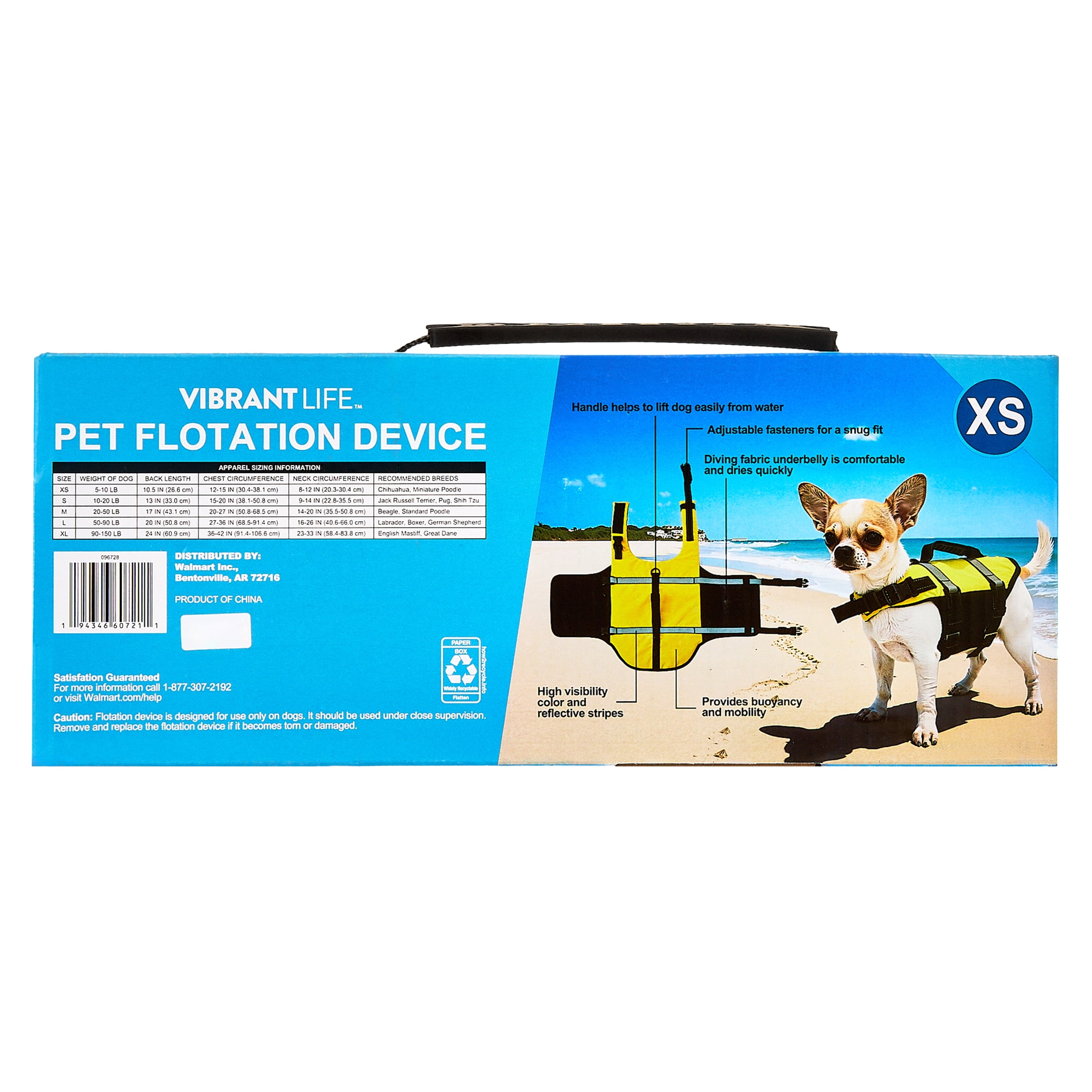 Vibrant Life High-Visibility Dog Floatation Device, Yellow, XS