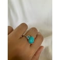 thumbnail image 2 of Carillon Turquoise Ring, Gemstone Cluster 2.88 ct 925 Sterling Silver Ring for Women, Ring Size : 6, 2 of 5