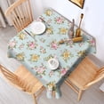 thumbnail image 2 of Pioneer Flower Floral Print Pattern Square Tablecloth, Waterproof Wipeable Spillproof Washable Table Cover for Home Kitchen Party Decor, 52"x52", 2 of 6
