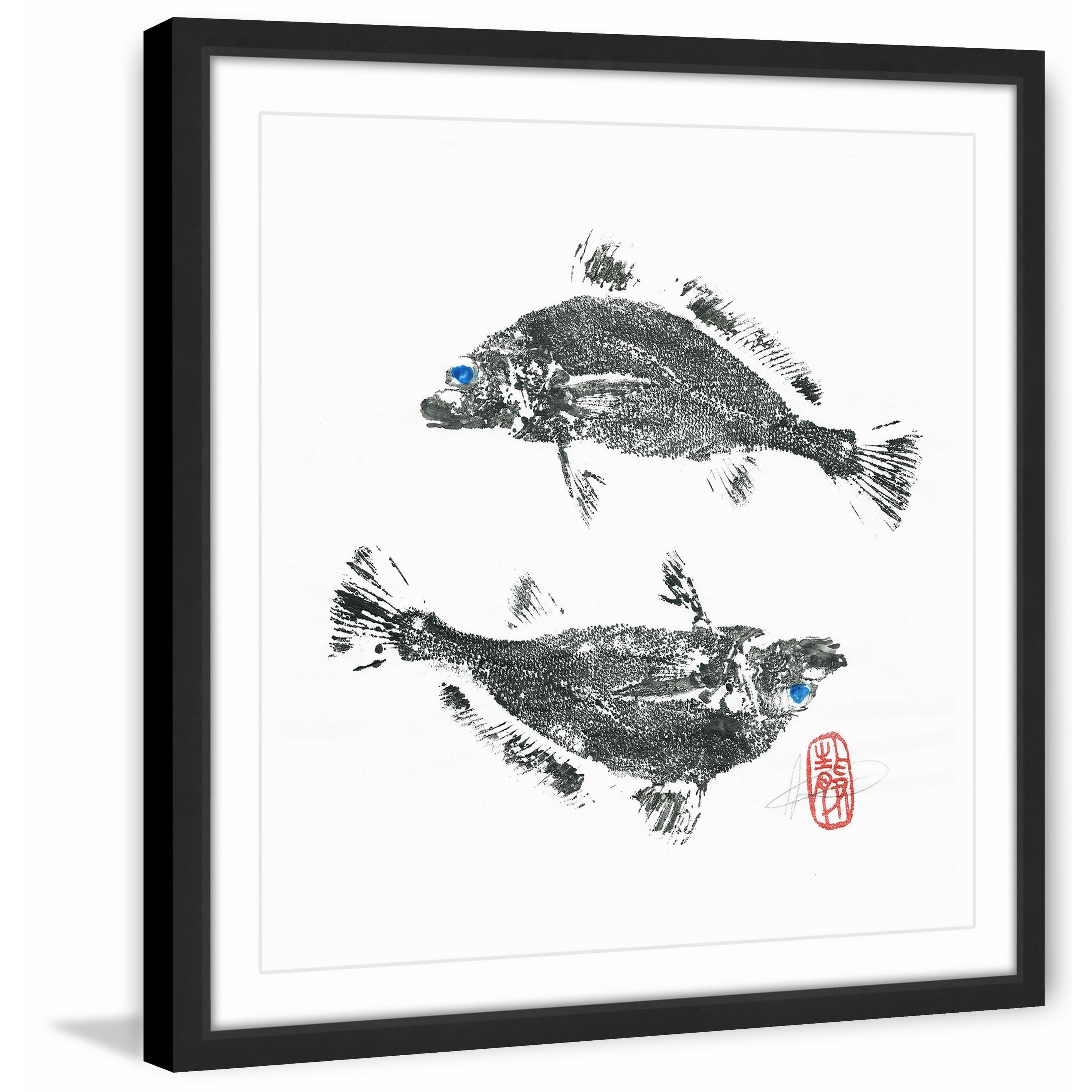 "Croakers Go Ying Yang" Framed Painting Print