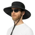 thumbnail image 6 of SUN CUBE Wide Brim Sun Hat for Men & Women, UPF 50+ UV Protection, Breathable Mesh Boonie Hat with Adjustable Chin Strap, Packable Fishing Hiking Safari Hat, Black, 6 of 7