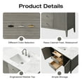 thumbnail image 6 of Vanity Art 48" Double Door Bathroom Vanity with Sink, Freestanding Storage Cabinet with Engineered Marble Top, Flip Down Tray, Drawer, and Shelf, 6 of 8