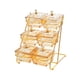 thumbnail image 5 of Cuencos para servir con tapa y rejilla metálica Cuencos extraíbles para refrigerios Multicapa divididos ámbar, 5 of 9