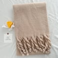 thumbnail image 4 of Yigetop Women's Scarves & Wraps Clearance, Silk Scarf Women Fall Winter Scarf Classic Tassel Plaid Scarf Warm Soft Chunky Large Blanket Wrap Shawl Scarves Beige, 4 of 4