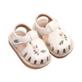 thumbnail image 4 of LIIPEE Baby Girls Sandals Kids Casual Summer Flower Embroidered Crib Shoes Fashion Hollow Out Hook And Loop First Walkers Prewalkers Footwear,9-12 Months, 4 of 9