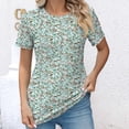 thumbnail image 4 of Summer Casual Loose Round Neck Chiffon Flowy Tops Blouses for Women, Limited Time, Under 10 Dollars WX0001, 4 of 5