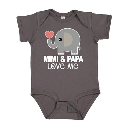 

Inktastic Mimi and Papa Love Me Grandkids Gift Baby Boy or Baby Girl Bodysuit