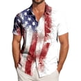thumbnail image 2 of UngA 250th Anniversary Shirts, Men's American Flag Hawaiian Shirts Patriotic 4th July Shirt Summer Casual Button Down Short Sleeve Beach Shirts (White,L), 2 of 6