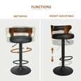 thumbnail image 3 of Tabourets de Bar Vintage, Ensemble de 2, Hauteur Réglable 25,2 Pouces - 33,5 Pouces, Tabouret de Comptoir pour Îlot de Cuisine, Tabourets de Bar Pivotants Rembourrés en Cuir PU avec Dossier et Repose-Pieds en Métal, 3 of 9